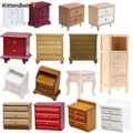 1:12 Dollhouse Miniature Bedside Table Series Storage Cabinet Drawers Model Doll House Bedroom