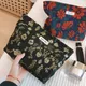 Retro Flower Print Cosmetic Bag Wash Bag Canvas Make Up Organizer Clutch Bag Women Travel Cosmetic