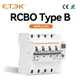 ETEK Type B RCBO Residual Automatic Circuit Breaker 10KA 3P+N 4P 40a 63a Over Current Leakage