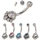 G23 Titanium curved Navel barbell Zircon Sexy Belly Dance Ear Pircing Earrings Helix Belly button