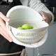 Kitchen Silicone Double Drain Basket Bowl Washing Storage Basket Strainers Bowl Drainer Vegetable