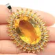 57x37mm Long Big Heavy Gemstone 17g Golden Citrine Blue Topaz Aquamarine Garnet Tanzanite Silver