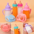Doll Reborn Cute Dolls fit Newborn Dolls Magic Milk Bottles Plastic Nipple Bottle with Pacifier Bibs