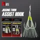 NOEBY Jig Hooks Fishing Slow Jigging Twin Assist Hook for Metal Jig Solid Ring Jigging Double Hooks