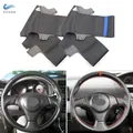 Car Hand Sewing Leather Steering Wheel Cover Trim Accessories For Toyota RAV4 Celica Corolla (US)