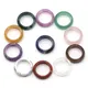16-17mm Natural Stone Circle Ring Rose Quartz Amethyst Sodalite Green Aventurine Rings for Women Men