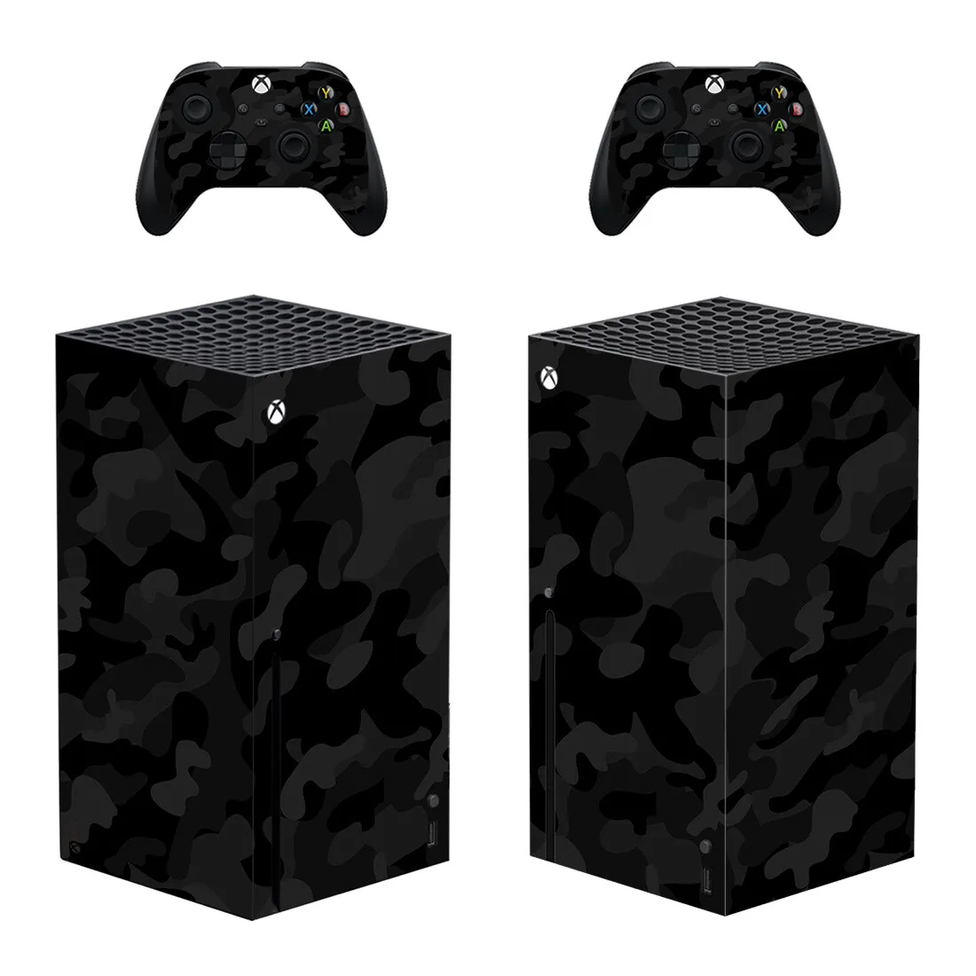 Black Camo Color Skin Sticker Decal Cover for Xbox Series X Console and 2 Controllers Xbox Series X Skin Sticker Vinyl