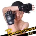 GOBYGO Half Fingers Kids Sandbag Training Boxing Gloves PU Leather Fitness Sparring Taekwondo Gloves