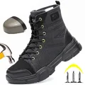 Men Boots Safety Shoes Military Boots Outdoor Work Boots Steel Toe Shoes Winter Boots Puncture-Proof