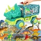 Dinosaur Truck Toys for Kids Triceratops Car Toy Large Activity Play Mat Dinosaur Eggs Dinosaur