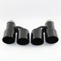 Car Accessories 304 stainless steel glossy black H type dual exhaust pipe muffler tail throat