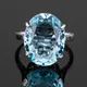 Hot oval aquamarine rings 10ct gemstone March birthstone 925 sterling silver romantic woman ring for