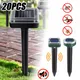 20PCS Ultrasonic Solar Power Pest Outdoor Repellent for Snake Mosquitoes Mouse Mole Animal LED Light