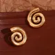 Spiral Conch Stud Earrings Water Resistant Tarnish Free 18K Gold Plated Earrings for Women 316L