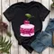 Women T Shirt Camiseta Anime Womens Cartoon Fashion Cake Printing Cute Sweet Clothes Lady Tees