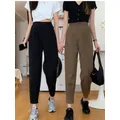 JMPRS Casual Ankle-Length Pants Women Autumn New Stretch High Waist Harem Fashion Slim Fit Solid