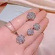 925 silver fashion niche design diamond shining personality earrings women's necklace flower ring
