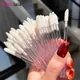 Kekelala 50pcs Clear Micro Lipstick Gloss Brushes Portable Glitter Crystal Lip Brush Makeup Cleaner