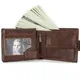 Genuine Leather Cowhide Short Wallets Men's Money Bag Vintage Business Male Purse Coin Cash Pocket