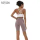 SOISOU Nylon Yoga Set Gym Two Piece Sets Womens Bra Top Women Cycling Shorts Sport Fitness