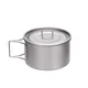 Outdoor Camping Bowl Foldable Handle Portable Titanium Bowl with Lid Food Container Hiking Backpack