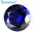 Synthetic Sapphire 3mm to 12mm Round Cut Artificial Corundum Stone Clear Loose Stone for Jewelry