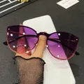 Classic Rimless Sunglasses Women Gradient Sunglasses Female Retro Brand Outdoors Shades for Ladies
