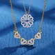 Fashion Jewelry Love Clover Magnetic Pendant Necklace for Women Heart Clavicle Chain Artificial