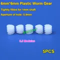 5PCS Mini 6mm Plastic Worm Gear Screw deceleration Gear Turbine 0.5 modulus Worm Gear for Micro