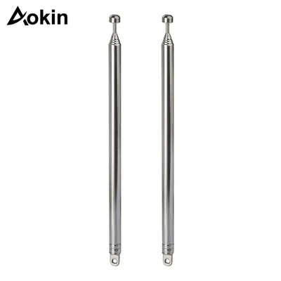 2Pcs 7 Sections Telescopic 74cm AM FM Radio Antenna Replacement Compatible with Indoor Radio Home Stereo Receiver AV Audio Video