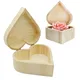 Storage Box Heart Shaped Wooden Jewelry Ring Bracelet Organization Packaging Earrings Gift Box