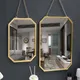Nordic Style Iron Art Rectangular Wall Mounted Mirror Bathroom Dormitory Mirror Washbasin Makeup