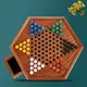 1 Set Solid Wood Checkers Set - Agate Marble Checkers - Glass Ball Pachisi - Children's Strategic