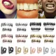 1PC Gold Plated Rhinestone Teeth Grillz Gangsta Body Jewelry Mold Kit Hip Hop Tooth Caps Top Bottom