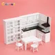 1Set Miniature Luxury White Wooden Cabinet Refrigerator Fridge Furniture for 1/12 Dolls House