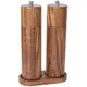 Wooden Salt and Pepper Grinder Set Refillable and Matching Wood Tray - Tall 8 Inch Acacia Wood Salt