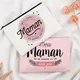Best Mom In The World French Print Women Cosmetic Bag Travel Makeup Case Toiletry Storage Bags