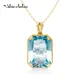 14K Gold Real Pendant For Women 925 Sterling Silver Pendants and Necklaces Birthstone Aquamarine