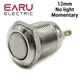 12mm Waterproof Momentary Flat Round Stainless Steel Metal Power Push Button Switch Car Start Horn