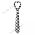 Black And White Chess Neckties Unisex Polyester 8 cm Neck Tie for Men Skinny Wide Daily Wear