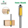 LAVIE 1pcs 8mm Shank Double Bearing Straight 1 inch Trim Router Bit Trimming Knife Milling Cutter