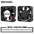 2 Pieces 5V 12V 24V 4010 40mm Cooling Fan 3D Printer Cooling Fan DC Brushless Fan Sleeve/Ball