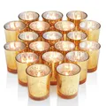 Gold Votive Candle Holder 12Pcs Speckled Glass Tealight for Wedding Parties Hotel Cafe Bar Birthday