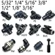 Pneumatic Quick Connector 5/32 "1/4" 5/16 "3/8" 1/2 "1/8" 3/16 "inch Air Hose Air Connector PU PV PE