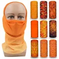 Orange Face Bandana Women Running Camping Headwear Seamless Neck Gaiter Breathable Hiking Face Mask