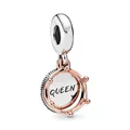 High Quality 925 Sterling Silver Rose Gold Queen & Regal Crown Dangle Charm Beads Fit Original