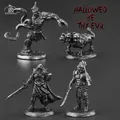 White Brass Demon Warrior Dog Soldiers Minature Figurines Metal Men Toy Collection Models Tabletop