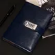 9 Kinds of Leather Password Notebook With Lock Bigger Size 21.8cmx17.8cm Writing Pads Lockable