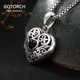 Vintage Thai Silver 925 Sterling Heart Shaped Lockets Pendant Aromatherapy Antique Hollow Flower