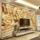 European Style 3D Stereo Diamond Flower Jewelry Wallpaper Living Room TV Sofa Bedroom Luxury Home